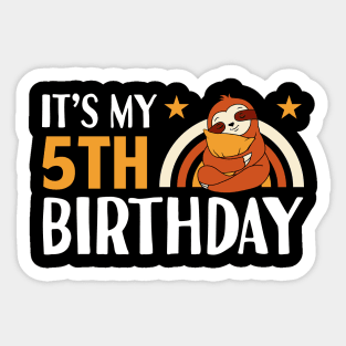 It's My 5th Birthday Sloths Gifts Sticker